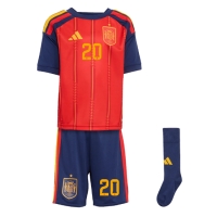 Camiseta España Pedri Gonzalez #20 Primera Equipación Replica Mundial 2026 para niños mangas cortas (+ Pantalones cortos)